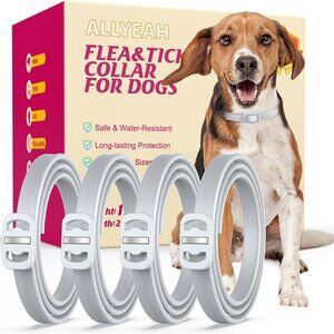 New Natural Flea and Tick Collar for Dogs - 4 Pack, 8 Month Protection